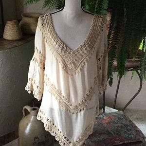 EUC Eoote Crocheted Top